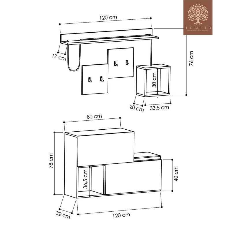 DEMIER -MEUBLE DE RANGEMENT À CHAUSSURES- Homely