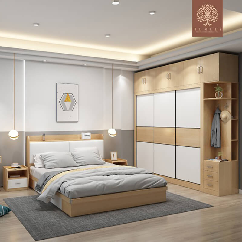 ANDERSON-ENSEMBLE DE CHAMBRE À COUCHER ULTRA-MODERNE- Homely