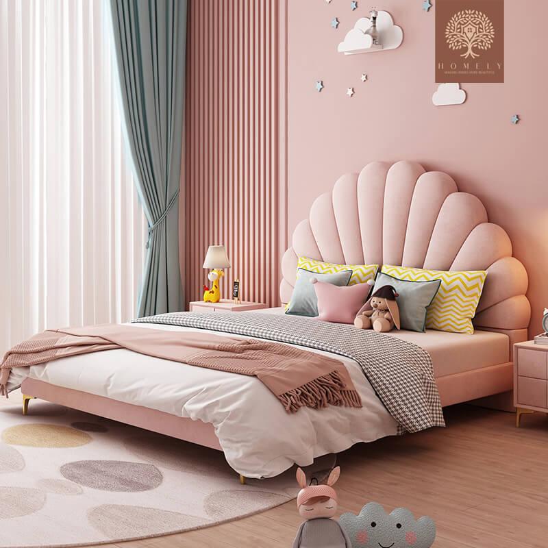 AMELIA-LIT MODERNE EN VELOURS POUR FILLE- Homely