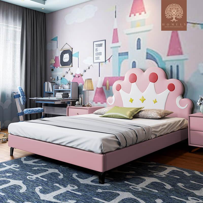 MELAINA-LIT MODERNE EN SIMILICUIR POUR GARÇON ET FILLE- Homely