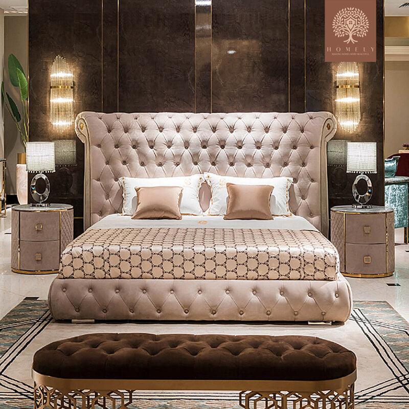 LUIGI-LIT ARTISANAL EN VELOURS- Homely