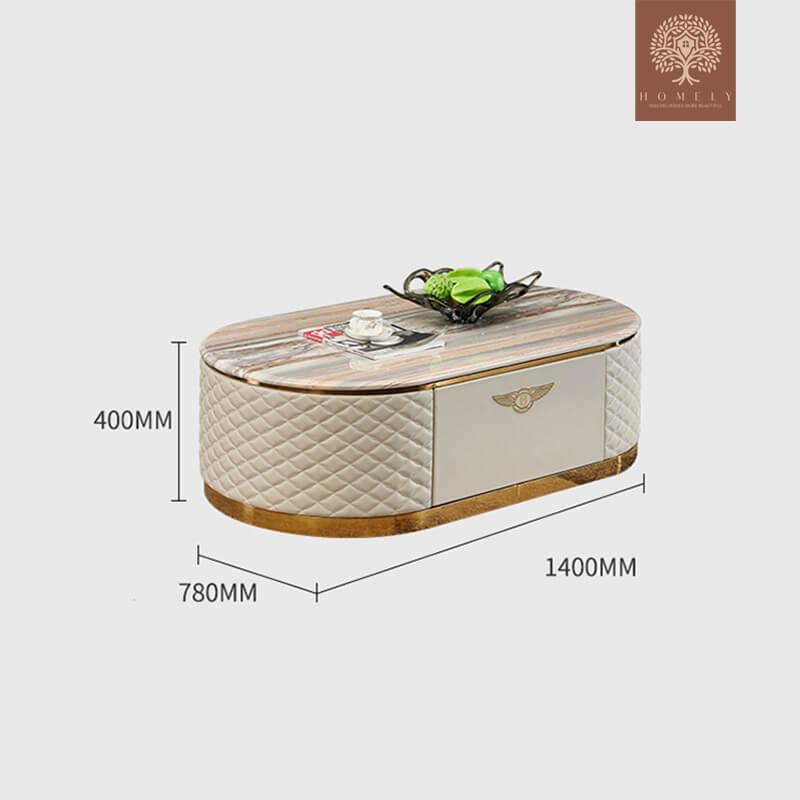 BENTLEY-ENSEMBLE DE MEUBLE TV LUXE ET TABLE BASSE AVEC 3 TIROIRS- Homely