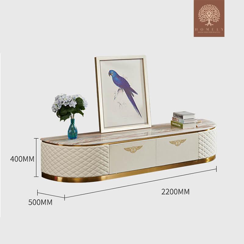 BENTLEY-ENSEMBLE DE MEUBLE TV LUXE ET TABLE BASSE AVEC 3 TIROIRS- Homely