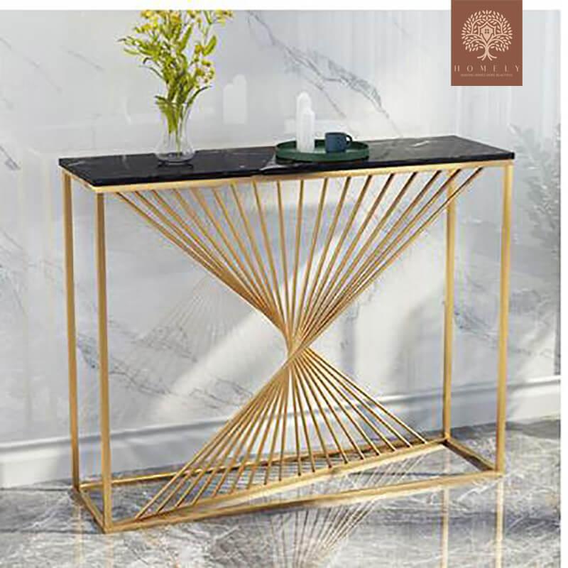 JIULIETTA-CONSOLE MODERNE AVEC CADRE EN ACIER INOXYDABLE- Homely