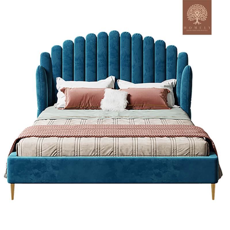 SWEN-LIT REMBOURRÉ MODERNE EN VELOURS- Homely