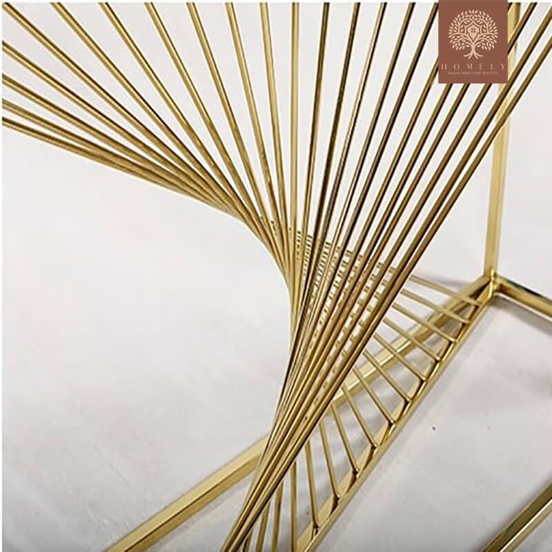 JIULIETTA-CONSOLE MODERNE AVEC CADRE EN ACIER INOXYDABLE- Homely