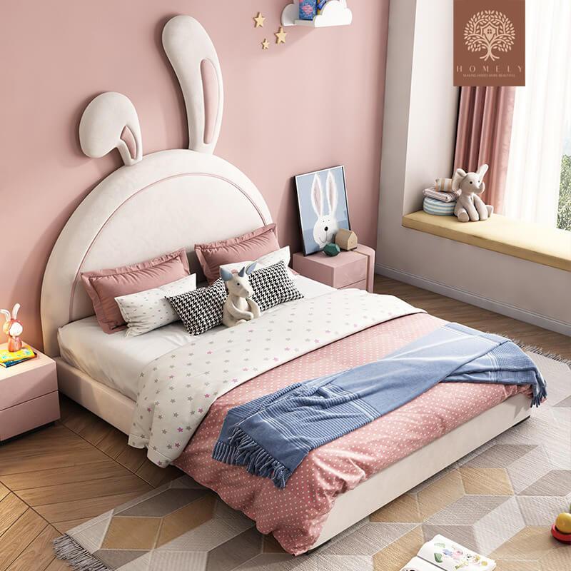 MONARCH-LIT MODERNE EN SIMILICUIR POUR GARÇON ET FILLE- Homely