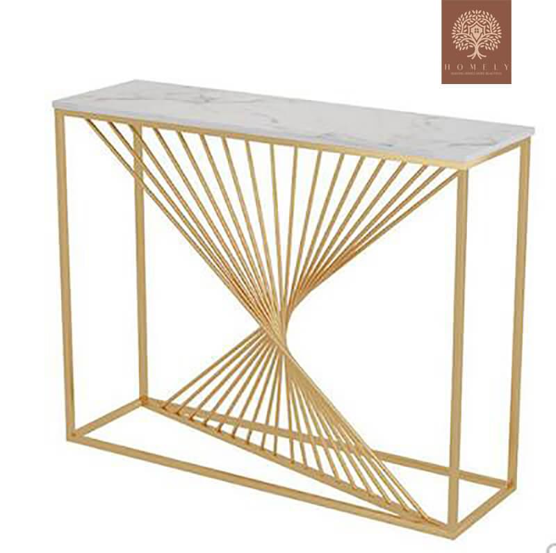 JIULIETTA-CONSOLE MODERNE AVEC CADRE EN ACIER INOXYDABLE- Homely