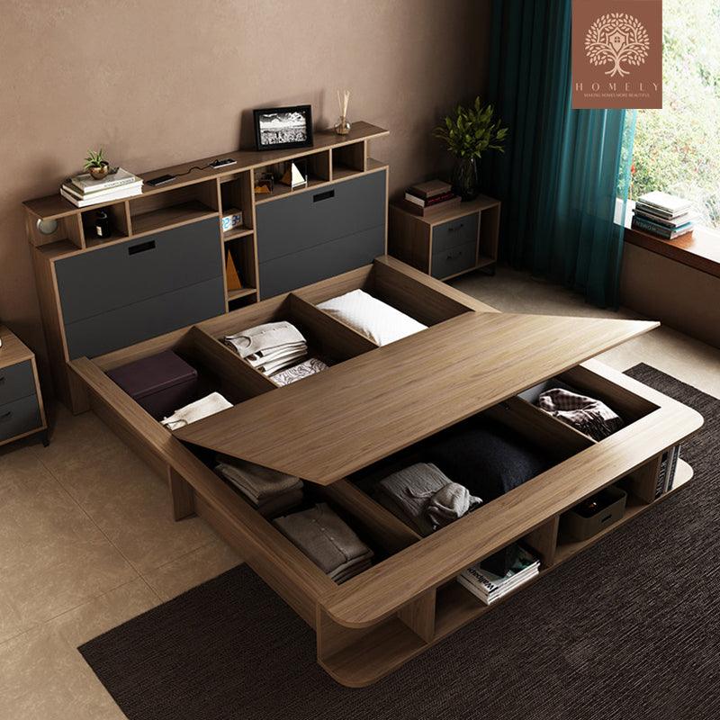 CARDENIA-ENSEMBLE DE CHAMBRE À COUCHER ULTRA-MODERNE- Homely