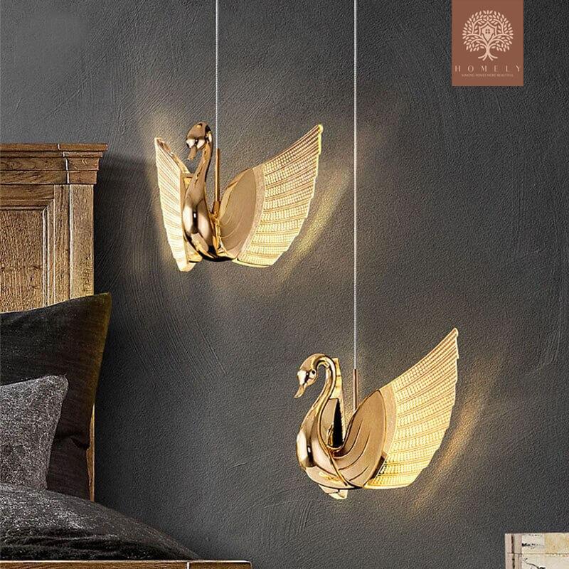 LAMPE LED LUXUEUSE SUSPENDUE EN FORME DE CYGNE - Homely
