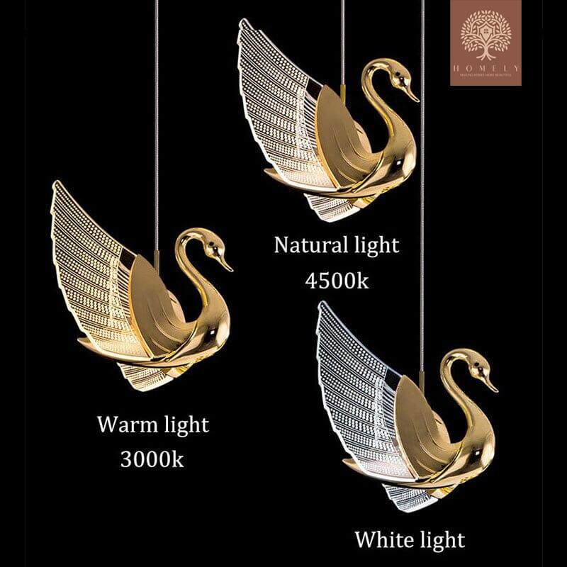 LAMPE LED LUXUEUSE SUSPENDUE EN FORME DE CYGNE - Homely
