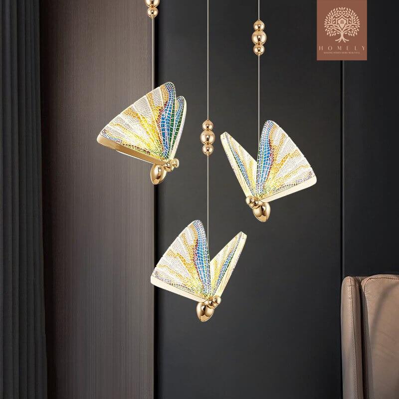LAMPE LED LUXUEUSE SUSPENDUE EN FORME DE PAPILLON - Homely