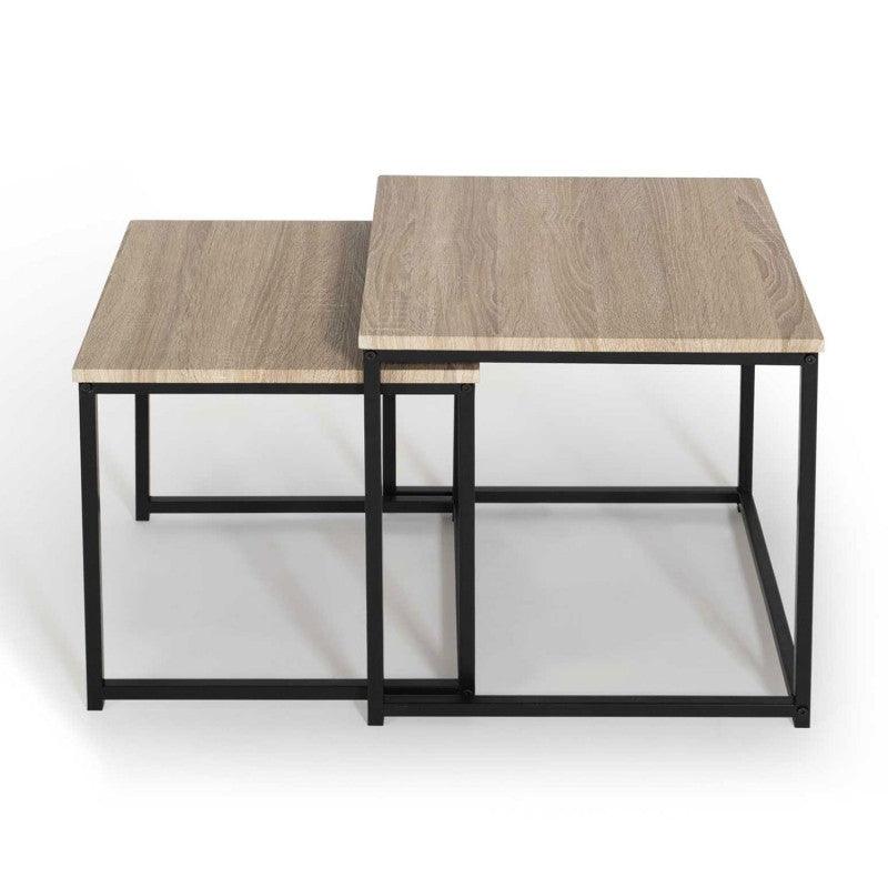 LOT DE 2 TABLES BASSES GIGOGNES DESIGN INDUSTRIEL - Homely