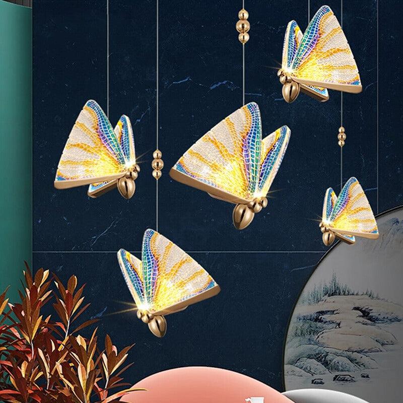 LAMPE LED LUXUEUSE SUSPENDUE EN FORME DE PAPILLON - Homely