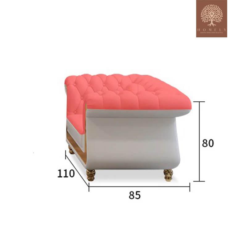 VIRGILIO-ENSEMBLE DE SALON DE LUXE AVEC CHAISE LONGUE DROITE- Homely