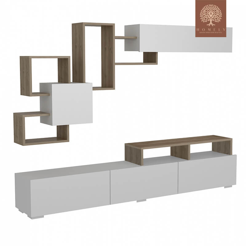 PACK PROMO I MEUBLE TV+TABLE BASSE MODERNE GARTUITE - Homely