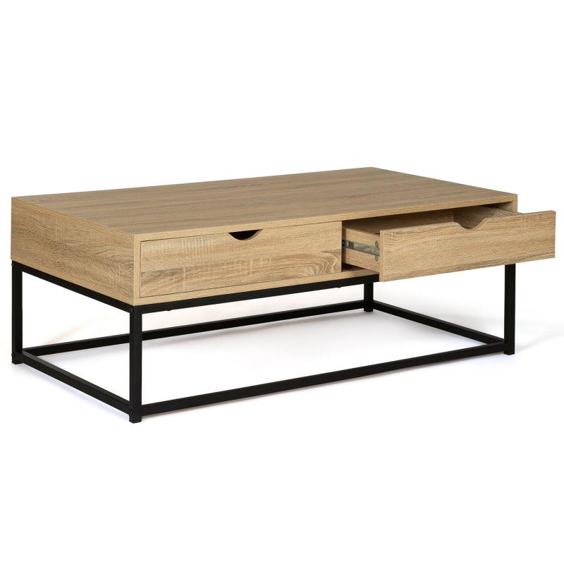 TABLE BASSE 2 TIROIRS ULGA DESIGN INDUSTRIEL - Homely