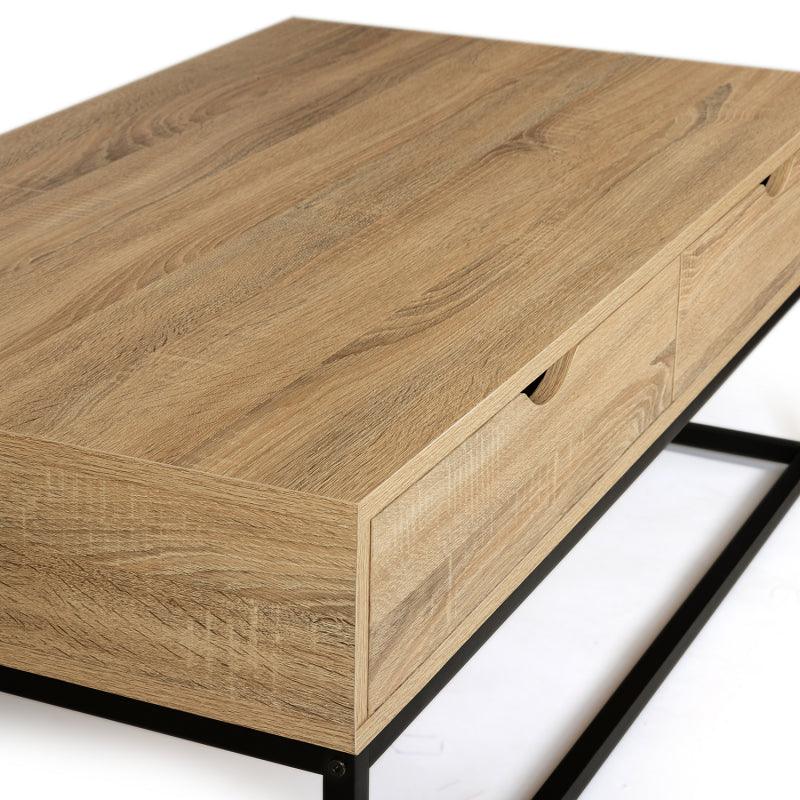 TABLE BASSE 2 TIROIRS ULGA DESIGN INDUSTRIEL - Homely