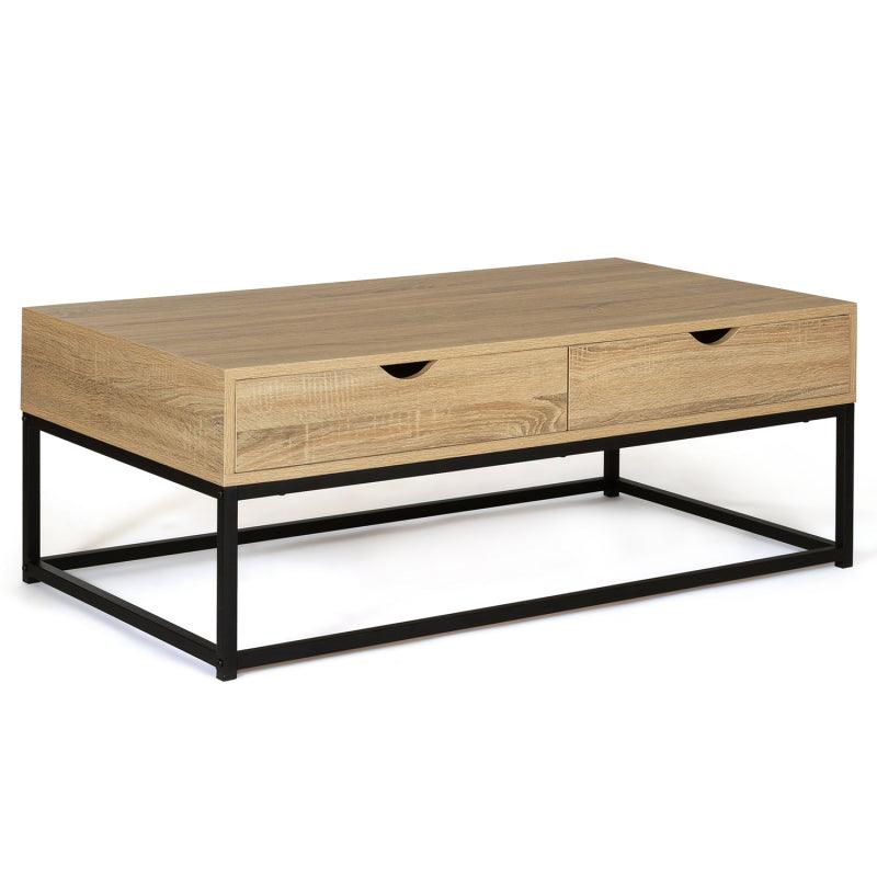 TABLE BASSE 2 TIROIRS ULGA DESIGN INDUSTRIEL - Homely