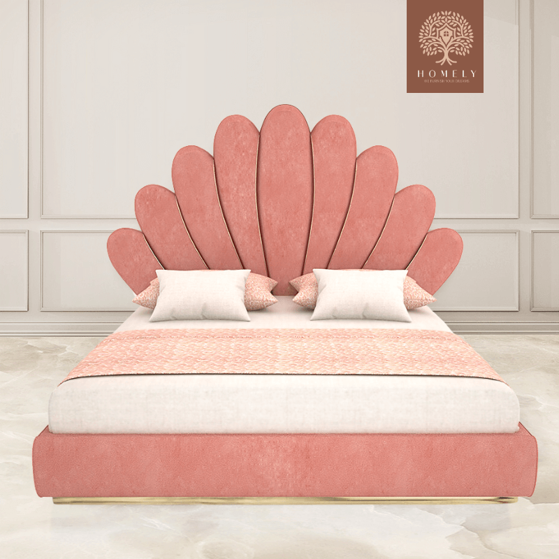 FLOWER| LIT DOUBLE EN TISSU ANTI-TACHES CAPITONNÉ