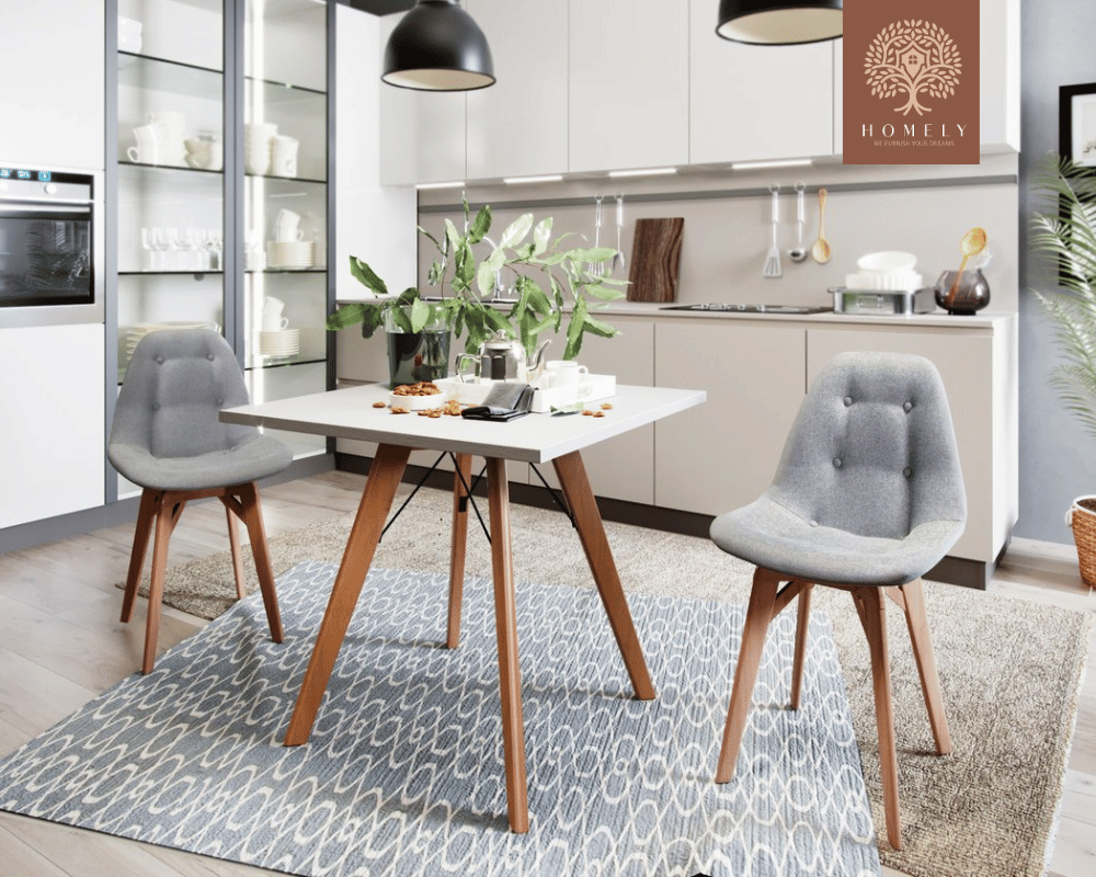 DIANA CHAISE MODERNE CAPITONNÉE EN VELOURS ANTI-TACHE PIEDS EN BOIS ROUGE