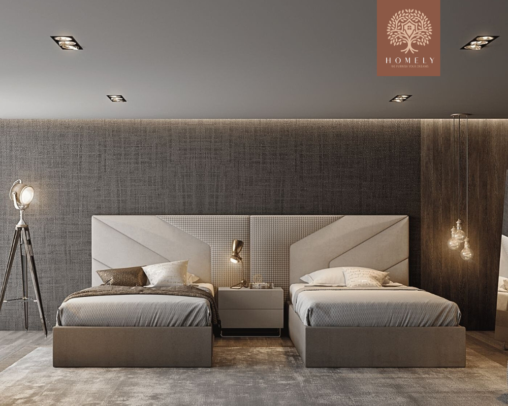 ELEGANCE LIT DOUBLE  AVEC TETE DE LIT XXL ET UNE  TABLE DE NUIT