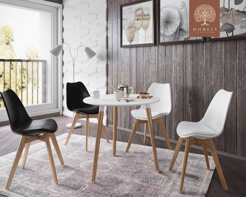 CLARA  CHAISE MODERNE CAPITONNÉE EN VELOURS ANTI-TACHE PIEDS EN BOIS ROUGE