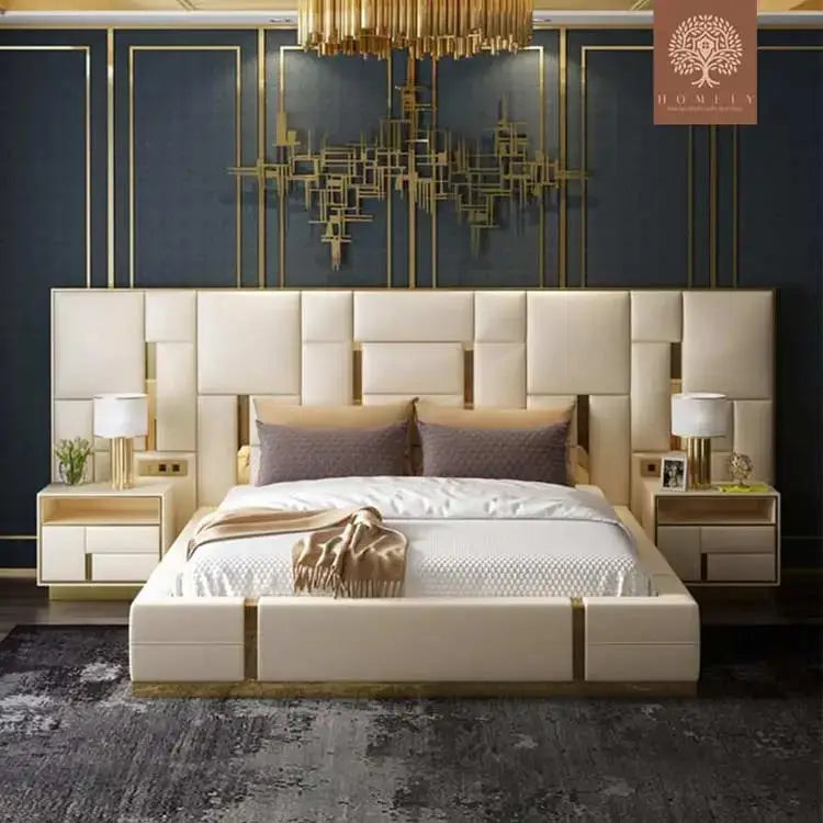 REGALIA-KIT DE CHAMBRES À COUCHER DE LUXE AVEC TÊTE DE LIT XXL -