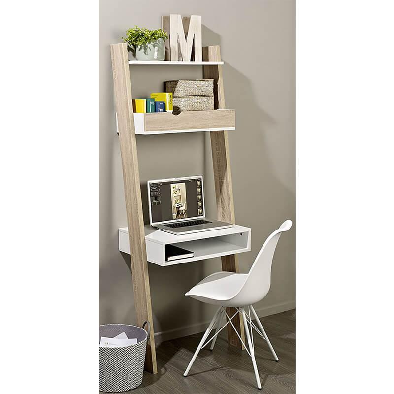 Bureau avec Étagère de Rangement HELGA - Homely