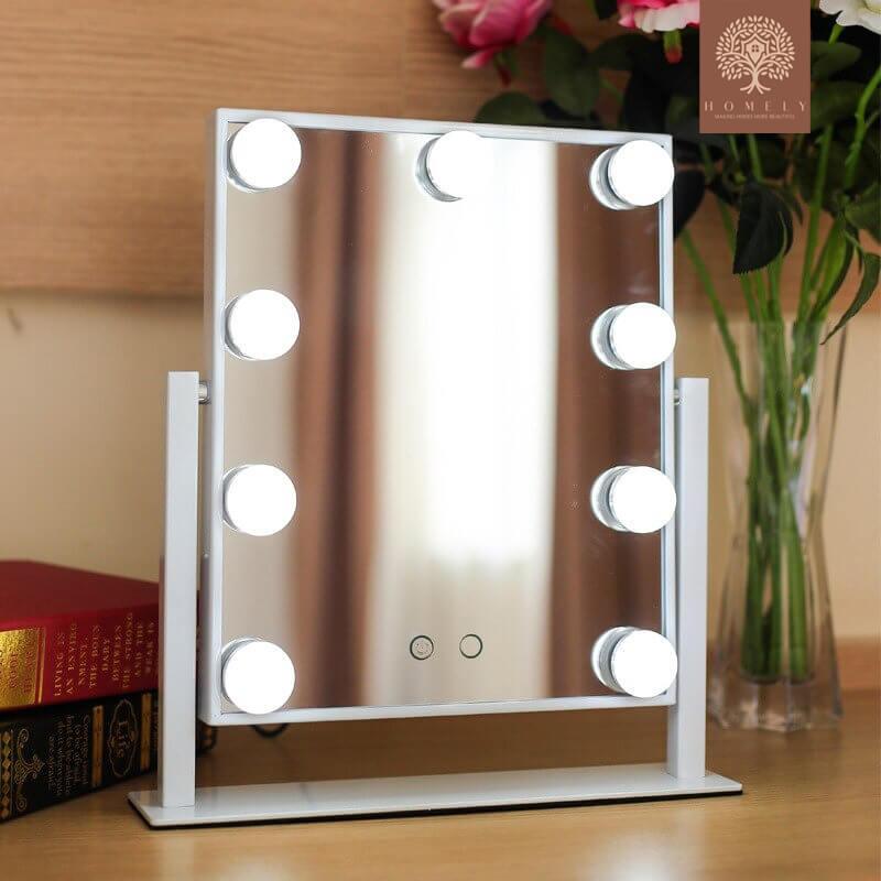 MIROIR MAQUILLAGE HOLLYWOOD ROTATIF À 360 AVEC CONTRÔLE TACTILE INTELLIGENT - Homely