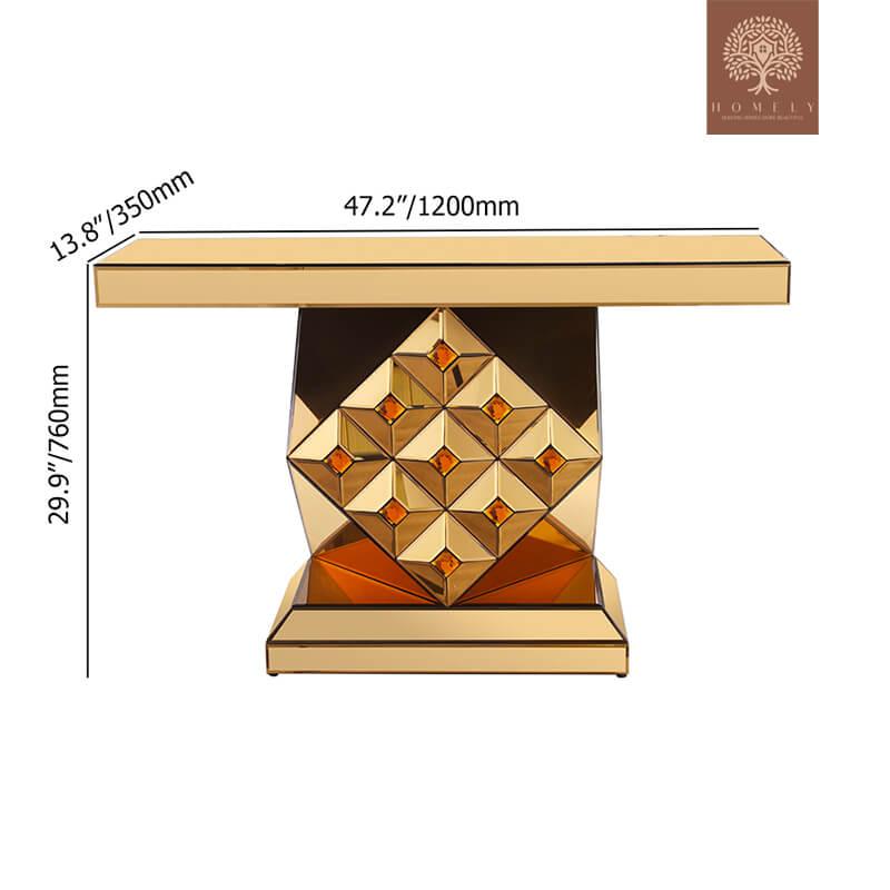 SWEN-TABLE CONSOLE ORIENTALEÀ PLATEAU EN VERRE EXOTIQUE-