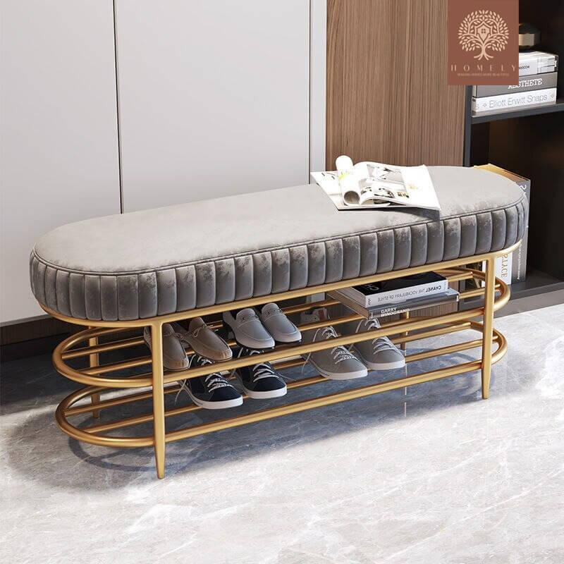 ODIN-BANC D'ENTRÉE CHIC REMBOURRÉ EN VELOURS-