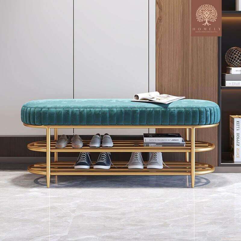 ODIN-BANC D'ENTRÉE CHIC REMBOURRÉ EN VELOURS-