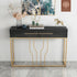 GLADWIN-TABLE CONSOLE NOIRE AVEC TIROIRS- Homely