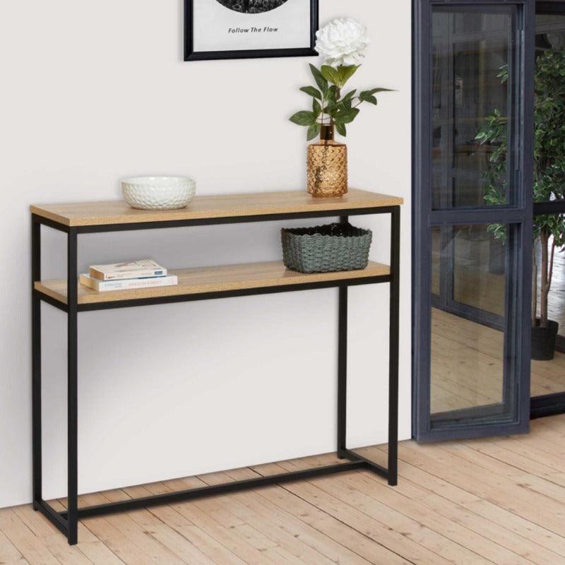 Console bois et métal double plateau-ULGA