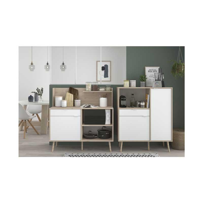 Desserte 2 portes 1 tiroir HELGA - Homely