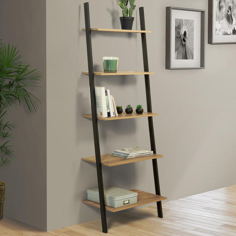 ETAGÈRE ÉCHELLE 5 NIVEAUX DESIGN INDUSTRIEL - Homely