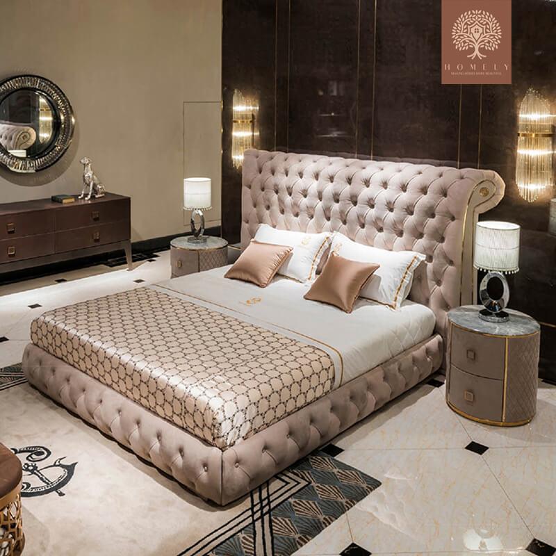 LUIGI-LIT ARTISANAL EN VELOURS- Homely